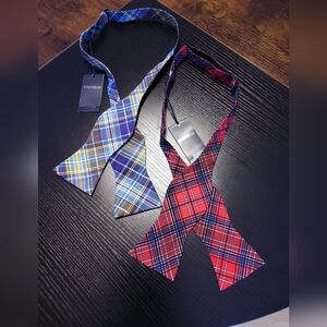 NWT Cremieux Silk Plaid Bow Ties Firm Price